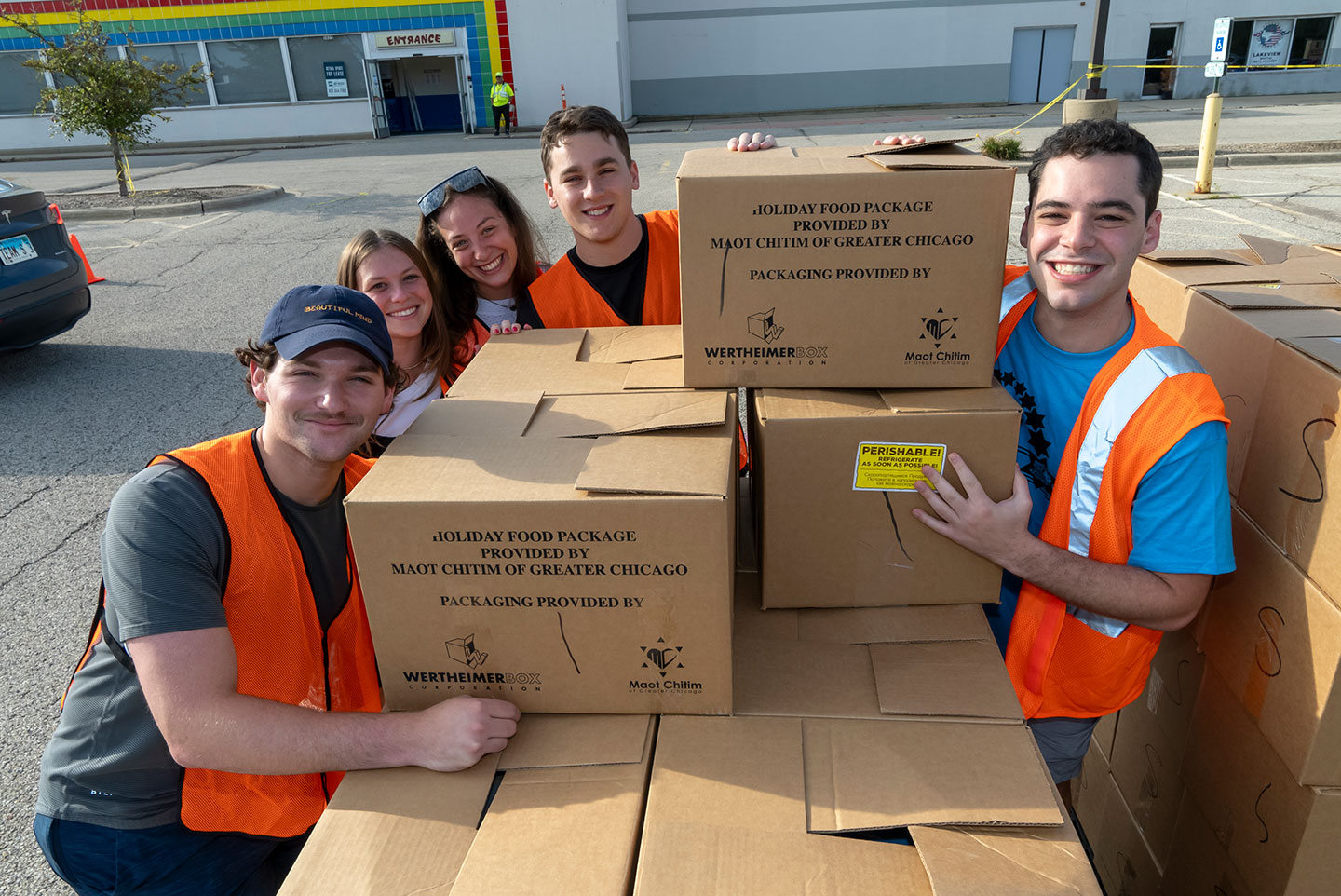 More than 1000 volunteers from the community come each holiday to pack perishable items & deliver food.