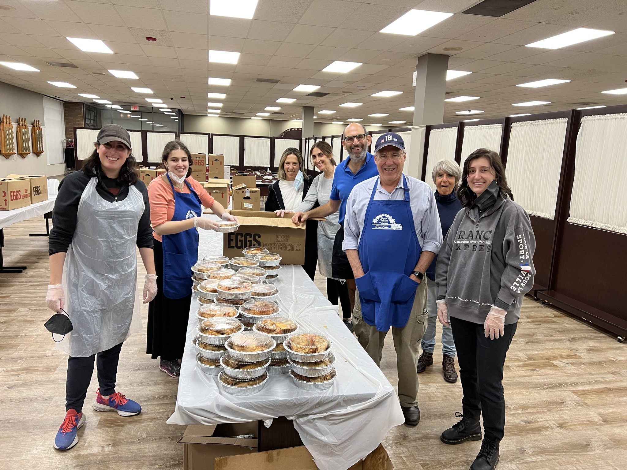 Every Wednesday, we volunteer to pack Shabbat meals that are delivered on Thursday and Friday.